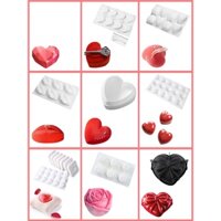 Ngày Lễ Tình Nhân Hình Trái Tim Pháp Nướng Bánh Mousse Khuôn Cầu Hôn Kim Cương Trái Tim Bánh Hoa Hồng Khuôn