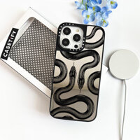 Nghệ Sĩ Trừu Tượng Vua Đen Rắn Gương Vỏ Cho IPhone 11 12 13 12Pro 14PLUS 15 Pro Max Vỏ Sạc Từ Tính Không Dây Mặt Sau PC Cứng Mềm Viền Ốp điện thoại Hộp Đóng Gói