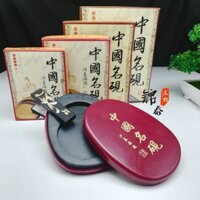 Nghiên đá mài mực tàu Danh La Văn Nghiên kèm 1 thỏi mực mài