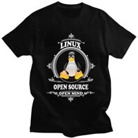 Ngộ nghĩnh Linux Áo Sơ Mi Nguồn Mở Tâm Áo nam Tay Ngắn Chim Cánh Cụt Nhà Phát Triển Lập Trình Viên Ccoder Áo Thun 100% Cotton Tee Top