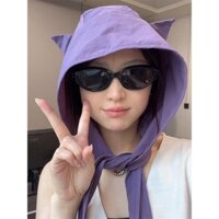 Ngộ nghĩnh Quỷ Nhỏ Nhanh Khô Mũ Nữ Du Lịch Kỳ Nghỉ Chống Nắng Mũ Tai Mèo Xô Nón B2.26