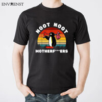 Ngộ nghĩnh Unisex Tay Ngắn Áo Noot Noot Pingu Meme Pingu Motherf Đồ Họa Hipster Nam Áo Cotton Quá Khổ Áo Sơ Mi Nữ