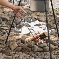 Ngoài Trời Thép Không Gỉ BBQ Lưỡi 55cm Mở Rộng Tay Cầm Củi Than Kẹp Thùng Rác Picker Fire Tongs