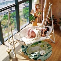 🔥Ngoài trời xích đu ghế bập bênh trong nhà ban công sân vườn ghế ngả lưng tựa võng07