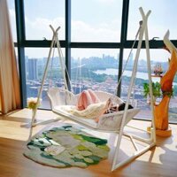 🔥Ngoài trời xích đu ghế bập bênh trong nhà ban công sân vườn ghế ngả lưng tựa võng08
