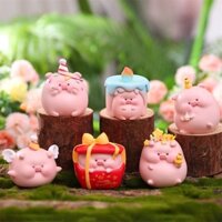[NGOAN XINH YÊU] HAPPY PIGGY  hộp blind box 1 bé heo con đồ chơi hộp mù trưng bày bàn học bàn làm việc cute dễ thương