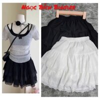 Ngọc Bích Bigsize Chân Váy Ren Có Lót Trong Hai Màu Đen Và Trắng Mã Số 6010 Nữ Women