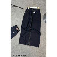 Ngọc Bích Bigsize Quần Jean Suông Trơn Dài Màu Xanh Đậm Mã Số 5014