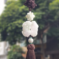 Ngọc Bội Treo Xe 2 Tỳ Hưu Ngọc Phỉ Thúy A, Ngọc Bội Tỳ Hưu Treo Xe Phong Thủy S6702