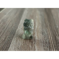 Ngọc Jadeite Jade A chạm thú chibi ngậm đồng xu