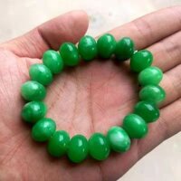Ngọc lục bảo xanh vòng tay ngọc bích hạt abacus Jadeite màu thạch anh vòng tay ngọc bích Tuyệt đẹp rực rỡ
