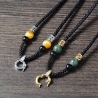 Ngọc Mặt Dây Buộc Bùa Dây Xích Vòng Cổ Thangka Dây Sáp Ong Ngọc Vàng Nam Nữ Áo Len Dây Có Thể Điều Chỉnh Dây032603