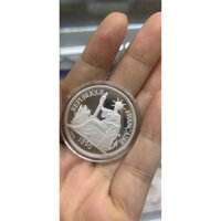 NGỌC MẬU Xu đánh gió bạc đẹp có tượng nữ thần