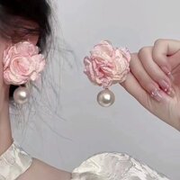 Ngọc Trai Hồng Hoa Lớn Niche Cao Cấp Phong Cách Mới 2023 Phóng Đại Bông Tai Tòn Ten Camellia Bán Chạy Thiết Kế Bông Tai