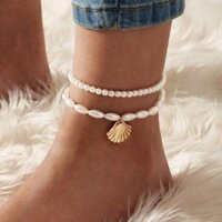 Ngọc Trai Nhân Tạo Vỏ sò Mặt Dây Chuyền Vòng Chân Nữ Đơn Giản Sáng Tạo Bãi Biển Mùa Hè Retro Hai Lớp Chân Trang Trí20250324