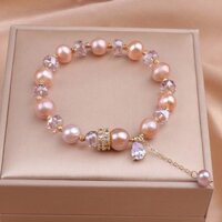 Ngọc Trai Nước Ngọt Tự Nhiên Phong Cách Baroque Thạch Anh Tím Vòng Tay Cao Cấp Ánh Sáng Sang Trọng Niche Nguyên Bản Nữ Trang Sức 3.29