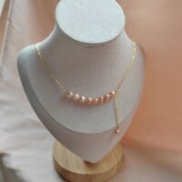 Ngọc Trai Thật Màu Hồng Vòng Cổ Nữ Đơn Giản Vòng Cổ Dị Tính Baroque Ngọc Trai Nước Ngọt Tự Nhiên Ngọc Trai Trang Sức