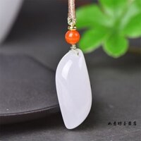 Ngọc trắng tự nhiên Mặt dây chuyền lá liễu nữ cành vàng và lá ngọc bích dài mặt dây chuyền ngọc trắng vòng cổ ngọc bích