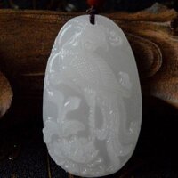 Ngọc Trắng Tự Nhiên Phượng Hoàng Thể Hiện Hoa Mẫu Đơn Mặt Dây Chuyền Ngọc Trắng Phượng Hoàng Mặt Dây Chuyền Ngọc Công Ngọc Thương Hiệu Mặt Dây Chuyền