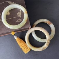 [Ngọc tự nhiên] a3 tự nhiên Xiu ngọc bích Liêu Dương Vòng tay ngọc bích mạch máu đỏ Liêu Dương vàng quà tặng Chụp Thật một vật một hình Quà tặng Ngọc