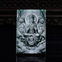 Ngọc Tự Nhiên Guanyin Thương Hiệu Chất Liệu Nước Xanh Hai Mặt Seiko Bóng Khắc Cao Đá Ngọc Mặt Dây Chuyền Mặt Dây Chuyền Ngọc Mặt Dây Chuyền Hạt Băng