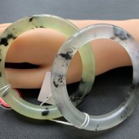 [Ngọc Tự Nhiên] Quà Tặng Giáng Sinh BC Thanh Tròn Xiuyu Tự Nhiên Đôi Hoa Trắng Mực Đá Vòng Tay Đẹp Làm Trắng Da Thời Trang Phong Cách Trung Hoa Một Đối Tượng Một Hình Ảnh