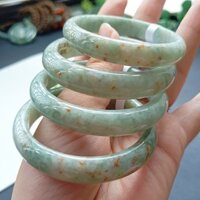 [Ngọc Tự Nhiên] Vòng Tay Ngọc A Hàng Đậu Xanh Đỏ Ngọc Rắc Vàng Vòng Tay Vòng Tròn Concubine Lớn 51-54 Vòng Tròn Miệng