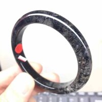 [Ngọc tự nhiên] Vòng tay pha lê tóc Tourmaline màu đen Dải mỏng Brazil Pha lê tự nhiên Chất liệu khoáng cũ Trong suốt Hàng có sẵn Đá quý nữ Một đối tượng Một hình ảnh