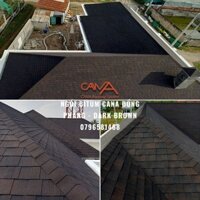 Ngói bitum cana đa tầng dark brown - ngói dán nhựa đường phủ đá hai lớp từ Hàn Quốc màu nâu đóng gói 2.54m2/gói