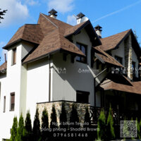 Ngói bitum phủ đá Tegola đồng phẳng  Shaded Brown - tấm lợp nhựa đường màu Nâu chuẩn Châu Âu