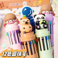 ngòi chì kim 0.7 bút gel Bút bi mười hai màu bút màu dễ thương và sáng tạo bút màu trong một nhiều màu để ghi chú loại ấn đặc biệt cho học sinh tiểu học bút đánh dấu màu bút đa chức năng bút gel màu xanh đen đỏ bút nạp tiền văn phòng phẩm