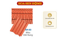 Ngói chính màu đất nung hạt sương sóng nhỏ SH03 : 424mmx335mm
