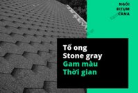 Ngói đá Bitum phủ đá tổ ong màu xám Cana