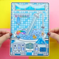 Ngôi nhà Búp Bê Học Liệu Cinderrella Quite Book, Đồ chơi bóc dán. đồ chơi montosonary đồ chơi montessori