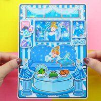 Ngôi nhà Búp Bê Học Liệu Cinderrella Quite Book, Đồ chơi bóc dán. đồ chơi montosonary đồ chơi montessori