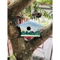 ngôi nhà chim bằng gỗ decor