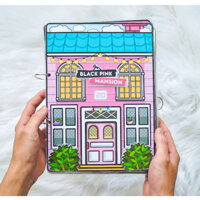 Ngôi nhà của BLACKPINK Mansion Ngôi nhà búp bê đồ chơi giấy thủ công toca boca h6, học liệu bóc dán