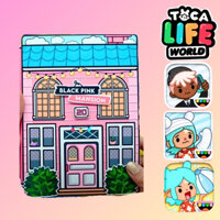 Ngôi nhà của búp bê giấy BlackPink In Quiet Book, bóc dán Tocaboca, đồ chơi DIY cho bé gái
