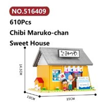 ✨Ngôi nhà kẹo Chibi Maruko-chan Đồ Chơi Lắp Ráp Mô Hình 610Chi Tiết Wekki Xây Nhà Lắp Ghép Xếp Hình