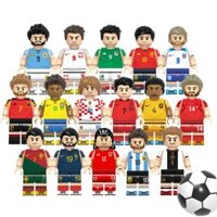 Ngôi sao bóng đá mini cầu thủ con số lewandowski Messi cầu thủ bóng đá Đồ chơi xếp ghép hình