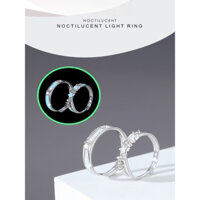 Ngôi Sao Dạ Quang Bạc 925 Cặp Đôi Nhẫn Nam Nữ Niche Thiết Kế Ánh Sáng Phong Cách Sang Trọng Nhẫn Zircon ins Ngôi Sao Cặp Đôi Nhẫn