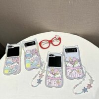 Ngôi Sao nhị Phân HELLO KITTY Mèo Cho OPPO Find N3 FLIP Ốp Lưng Chống Sốc Gấp Vỏ Điện Thoại