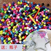 Ngôi sao ống hút phát sáng gấp tay Hoàn thiện màu ngôi sao nhựa nhỏ vừa lớn