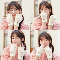 Ngọt Ngào Dễ Thương Găng Tay Lật Nắp Chống Lạnh Hoạt Hình Giữ Ấm Phiên Bản Hàn Quốc Mùa Đông Viết Antifreeze Tay Học Sinh Sang Trọng Nữ Thỏ