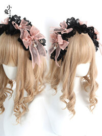 Ngọt Ngào Mát Đen Hồng Ren Dễ Thương lolita lolita Tóc Thỏ Tai KC Băng Đô Cô Gái Nóng Mỏ Phong Cách Top Mũ Đội Đầu