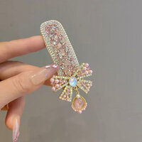 Ngọt Ngào Thanh Lịch Tính Khí Pha Lê Màu Hồng Kẹp Tóc Bướm Tua Rua Bên Phá Kẹp Phụ Kiện Tóc Tinh Tế Nổ Kẹp Tóc