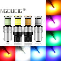 Ngoucig 2 Bóng Đèn LED Ô Tô Chất Lượng Cao 1157 Đèn Phanh Động Cơ Đèn Tín Hiệu LED 1156 Đèn Ngược T20 7440 7443 BA15S BAY15D 45SMD LED Tự Động Đuôi Đèn Dự Phòng 12V