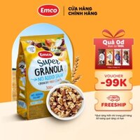 Ngũ Cốc Ăn kiêng Emco Granola Crunchy Fruit & nuts vị trái cây và các loại hạt không đường 500g