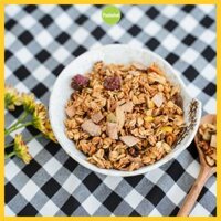 Ngũ cốc ăn kiêng Granola 250g Pumbafood Yến mạch mix hạnh nhân hạt bí xanh hạt điều dừa sấy đu đủ Ăn vặt ăn kiêng giảm cân siêu ngon hấp dẫn