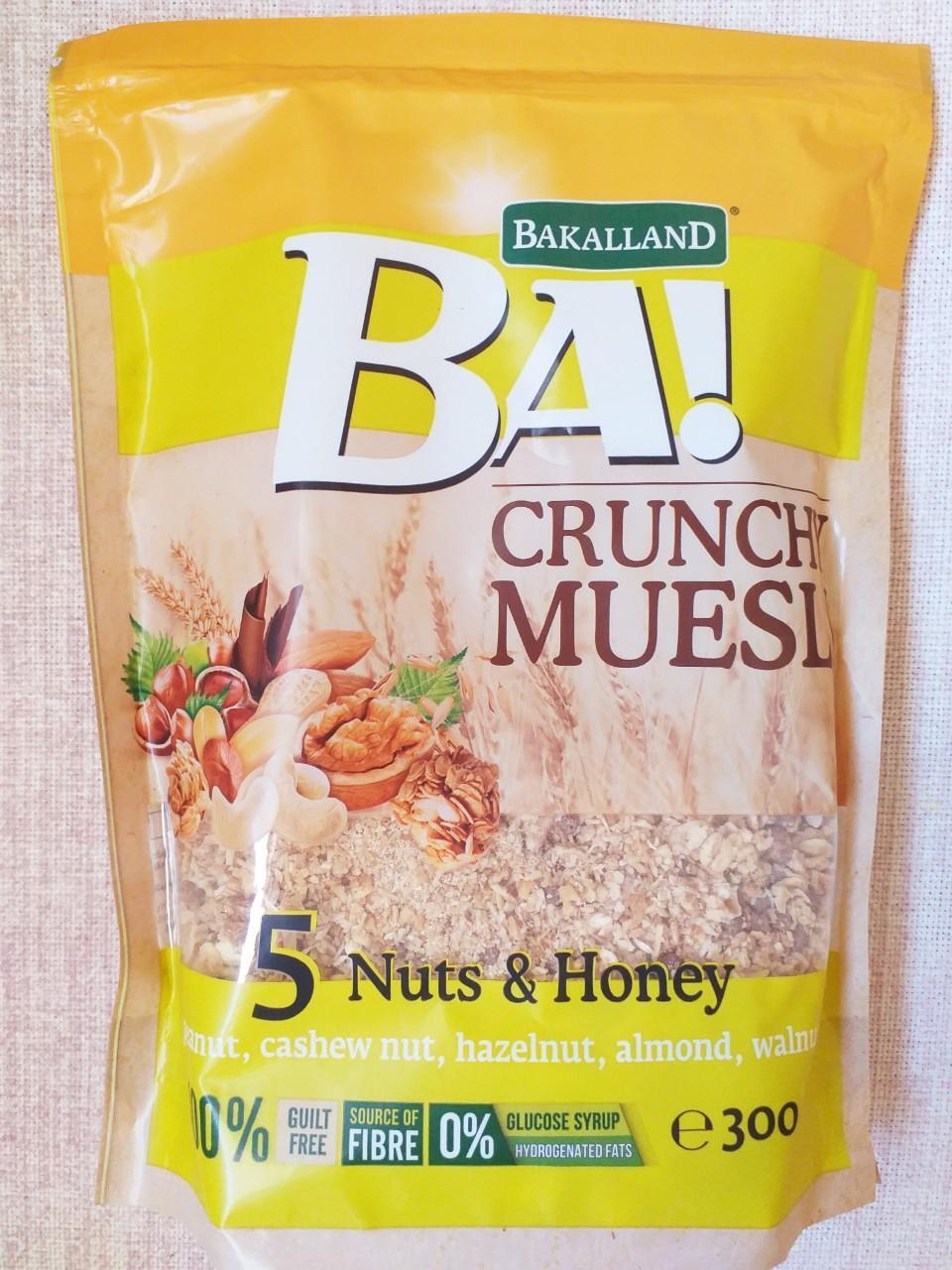 Ngũ cốc Bakalland Muesli  5 loại hạt lúa mạch và mật ong 300g
